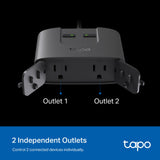 TP-Link Tapo Matter Outdoor Smart Plug, 2 Individual Outlets, IP65 Weather Resistance, Works with Apple Home, Alexa, Google Home, Long Wi-Fi Range, 2.4G Wi-Fi Only, ETL Certified (Tapo P400M)
