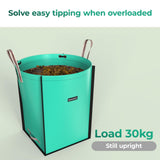 SPONDWILD 63 Gallon Reusable Yard Waste Bag - Durable PE Standable Lawn Leaf Bag with 4 Reinforced Handles, Collapsible Portable Garden Container for Leaves, Yard Waste, Garden Debris (Green)