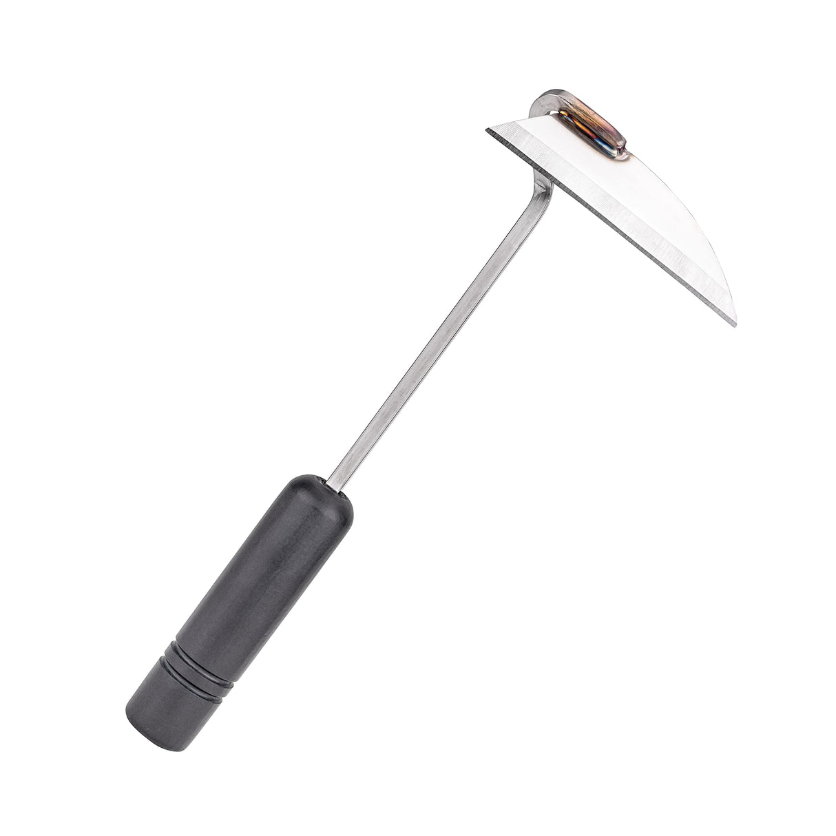 Nisaku NJP100 Nejiri Gama Handheld Weeder-Scraper-Hoe, Japanese Stainless Steel 4-Inch Blade Width, 4.5-Inch Black Lacquered Beech Wood Handle