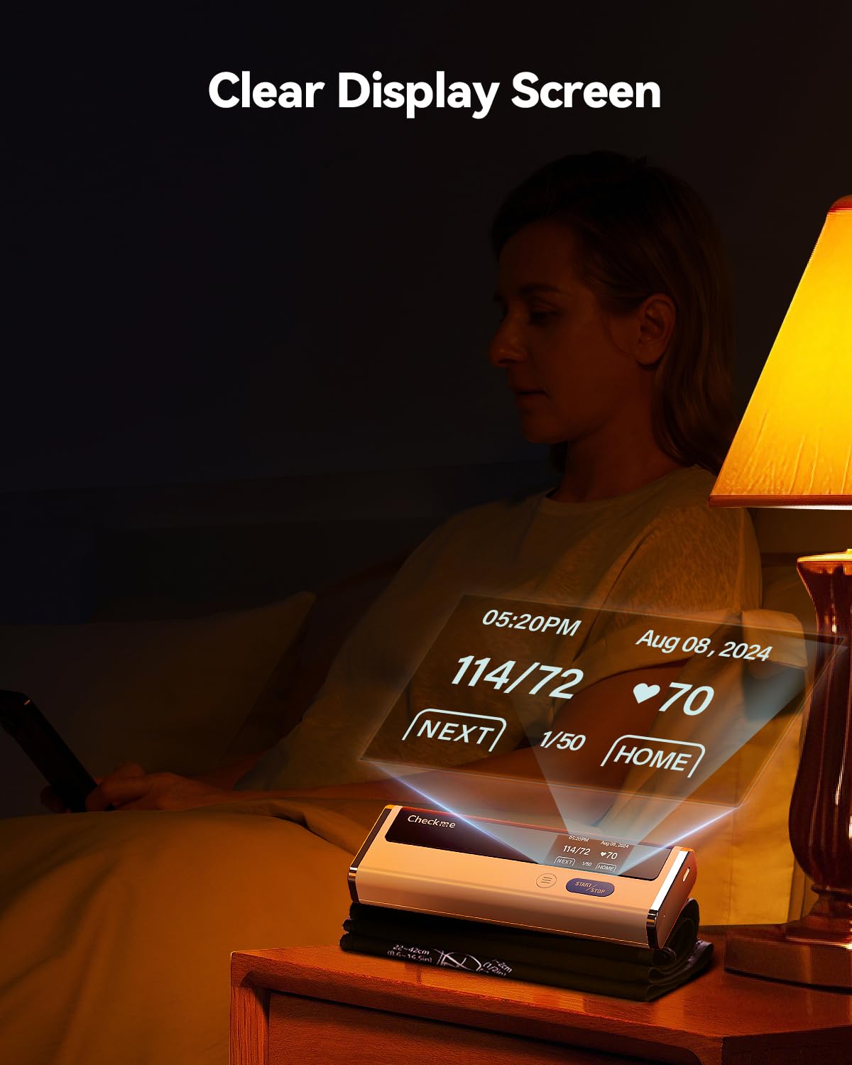 Checkme BP2A Blood Pressure Monitor for Home Use Upper Arm - Bluetooth BP Machine Cuff, Accurate Digital Readings in 30 Seconds, Unlimited Data Stored in App for iOS & Android, FSA/HSA Eligible