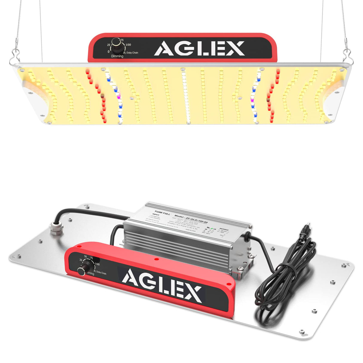 AGLEX K1000 LED Grow Light, Grow Light with Daisy Chain & Dimmable, Full Spectrum Plant Grow Lights for Hydroponic Indoor Plants Seeding