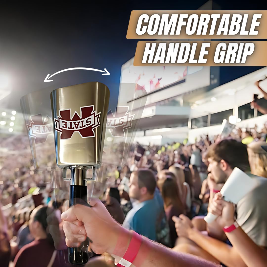 Chrome Plated Mississippi State 10-inch Cowbell with M-State Logo