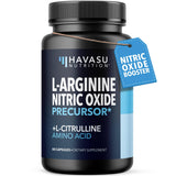 L-Arginine Capsules with L-Citrulline - Nitric Oxide Supplement - L Arginine and L Citrulline Blend - 60 Count - Vegan, Non-GMO Capsules for Performance, Endurance and Muscle Support - 1 Month Supply
