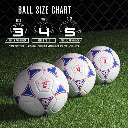 GoSports Premier Soccer Balls - Single or 6 Pack - Sizes 3, 4, 5, with Ball Pump