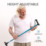 REHAND Walking Cane for Men & Women - Foldable, Adjustable, Lightweight, Self Standing Pivot Walking Cane, Soft Handle Grip, with Travel Bag, Walking Sticks for Seniors & Adults (Blue)