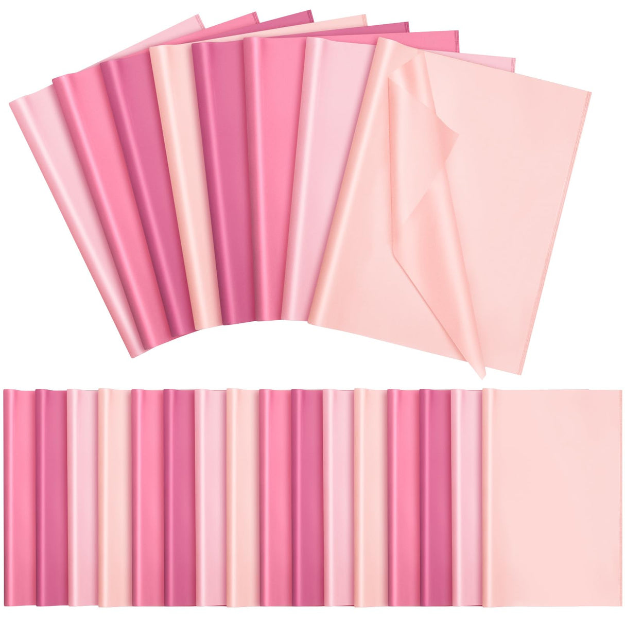 Qilery 500 Sheets Pink Tissue Paper Bulk for Gift Bags 15 x 20 Inch Acid Free Halloween Packaging Wrapping Decoupage Paper Sheets for Christmas Wedding Decoration DIY Flowers, Pom Poms Crafts Supplies