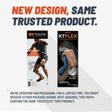 KT Tape, KT Flex Reinforced Adhesive Strips – 8 Pack, 10 in. Precut Strips in Black – Effective Support for Weak or Injured Knees, 2-Strip Application, Breathable, and Comfortable for Up to 3 Days