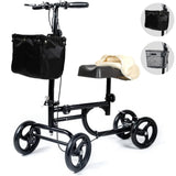 BodyMed Knee Walker for Injuries with Dual Brakes, Metal Basket & Knee Pad Cover - Collapsible and Adjustable Scooter, Broken Leg Caddy, Better Alternative to Crutches