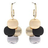 SinglinArt Black 14K Gold Plated Earrings for Women Dangle Drop Fashion Jewelry