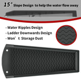 NAACOO 2 Pack Downspout Splash Block, 24" Rain Gutter Downspout Extensions/Extender with 4pc Fixing Nails, Drainage to Protect House Foundations(4 Piece|Black)