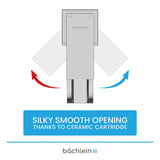 Bächlein Water Tap for The Bathroom in Stream Design, Single-Lever Mixer with Durable Ceramic Cartridge and Installation Set, Bathroom Faucet Chrome