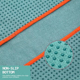 Eunzel Hot Yoga Towel - Microfiber Non Slip Yoga Mat Towel with Grip Dot Sweat Absorbent Towel for Hot Yoga, Pilates and Fitness 72" x 24", Dark Cyan/Orange