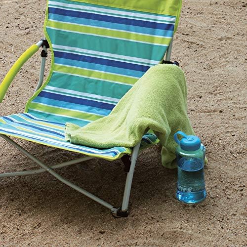 Coleman Utopia Breeze Beach Chair Lightweight Folding Beach Chair with Cup Holder & Carry Bag Portable Supports up to 250lbs