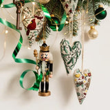 Froklic New Christmas Embroidery Kits, DIY Heart Shaped Hand Christmas Tree Embroidered Ornament Kit, Nativity Cross Stitch Kit for Winter Pattern Embroidery Decoration (with Needles-8PCS)