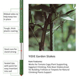 YIDIE Sturdy Metal Garden Plant Stakes 4 Ft Plastic Coated Steel Plant Sticks,Pack of 25