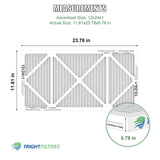 TRIGHTFILTERS 12x24x1 Air Filter 4 Pack, MERV 8 Pleated Dust Defense Air Filters Replacement Air Conditioner HVAC AC Furnace Filter, Durable and Lightweight