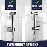 New Version Handheld Bidet Sprayer for Toilet, Premium Stainless Steel Bathroom Bidet Sprayer Set, Baby Cloth Diaper Sprayer with Superior Complete Spray Hoses Kit, Support Wall or Toilet Mount
