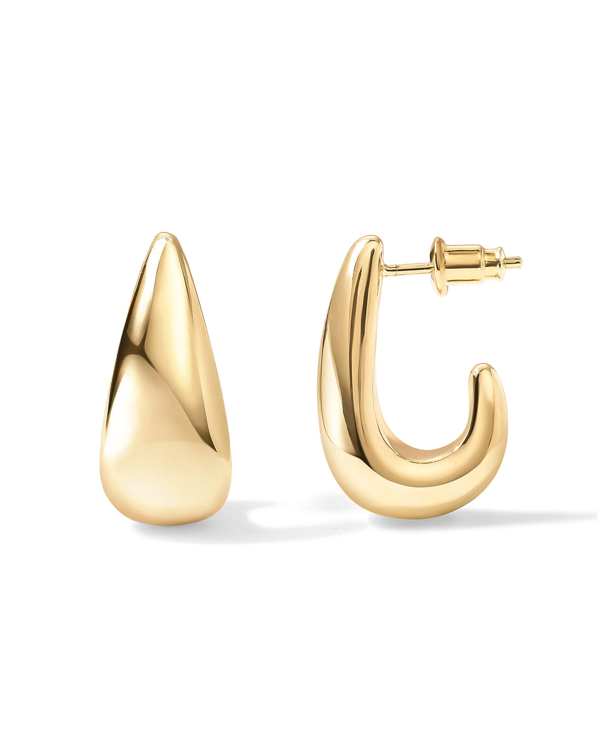 PAVOI Statement Huggie Earrings, 925 Silver, 14K Gold Plated, Yellow Gold