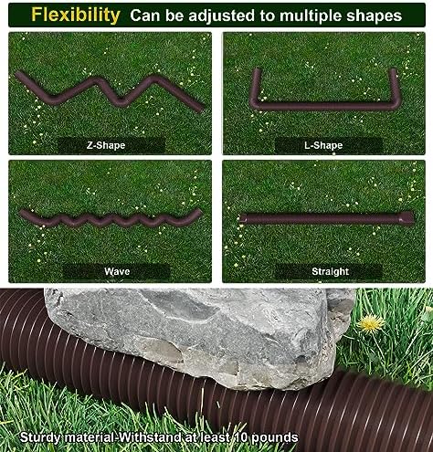 Rain Gutter Downspout Extensions, Downspout Extender for Rainwater Drainage Flexible, Down Spout Drain Extension Pipe and Extendable from 21 to 66 Inches (2 Pack, Brown)