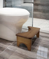 Bamboo Toilet Stool, 6.5" Toilet Stool Squat Adults & Kids, Portable Simple Curve Squat Toilet Potty Stool, Non-Slip Poop Stool for Bathroom, Improve Squatting Posture and Comfort (Brown)