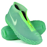 Shiwely Waterproof Shoe Covers, Silicone Reusable Shoe Cover Non-slip Durable Zipper Elastic Rain Cover Protection for Men Women (XL (Women 11-13, Men 9.5-13), Green)