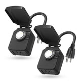 BN-LINK Outdoor 24-Hour Mechanical Timer Outlet, 1 Grounded Outlet, 2 Pack