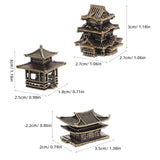 Amosfun 3pcs Mini Pagoda Sculpture Tiny Vintage Miniature Figurine for Zen Garden Micro Landscape Enhancements Aquariums Bookshelves Ornament 1.2"