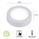 GE Wireless LED Puck Lights, Battery Operated, 20 Lumens, Touch Light, Tap Light, Stick On Lights, Under Cabinet Lighting, Ideal for Kitchen Cabinets, Closets, Garage, 6 Pack, 45994