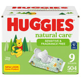 Huggies Natural Care Sensitive Baby Wipes, Unscented, Hypoallergenic, 99% Purified Water, 15 Flip-Top Packs (960 Wipes Total)