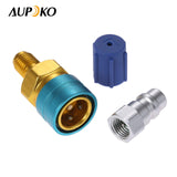 Aupoko R1234YF to R134A Low Side Quick Coupler, R1234YF Low Side Quick Coupler, R12 to R134A Hose Adapter Fitting Connector for Car Air-Conditioning AC Charging