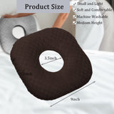 Wuronsa Ear Piercing Pillow for Side Sleepers, Pillow with an Ear Hole for CNH and Ear Pain Ear Inflammation Pressure Sores, O-Shaped Side Sleeping Pillow, Ear Guard Pillow(Dark Brown)