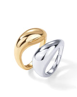 PAVOI 14K White and Yellow Gold Plated Mixed Metal Chunky Two Tone Wavy