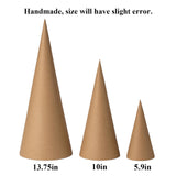 Crafjie 20PCS Paper Mache Cones Open Bottom Variety Pack Set of 4pcs 13.75x5, 6pcs 10x4, 10pcs 5.9x2.75 in, Paper Cone for DIY Art and Crafts Projects, Christmas Gnomes Christmas Tree, Halloween Decor