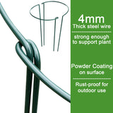 HiGift Plant Support Stakes, 6 Pack Metal Peony Cages and Supports, Garden Stakes Plant Support Cage, Large Plant Support Ring for Outdoor Indoor Snake Plant Peony Rose Flowers Vine (10" W x 15.8" H)