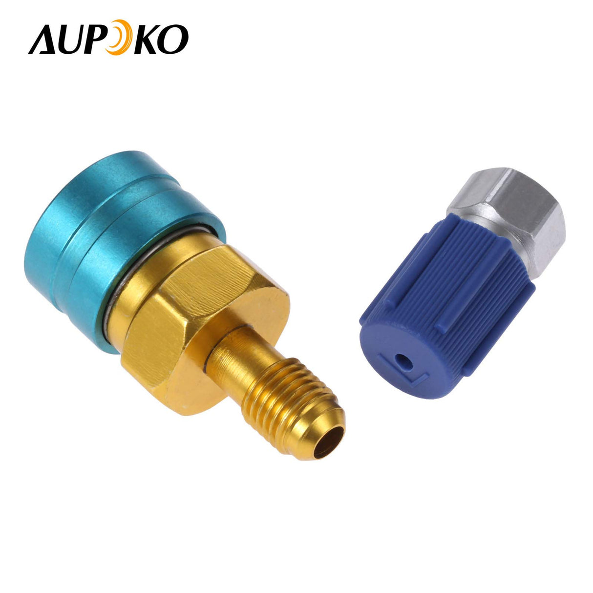 Aupoko R1234YF to R134A Low Side Quick Coupler, R1234YF Low Side Quick Coupler, R12 to R134A Hose Adapter Fitting Connector for Car Air-Conditioning AC Charging