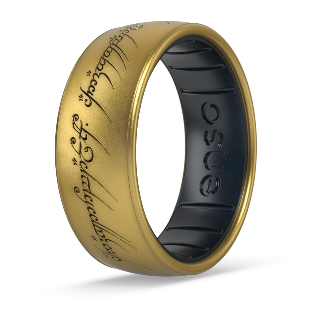 Enso Rings Lord of the Rings Collection - Comfortable DualTone Silicone Rings - The One Ring - Size 8