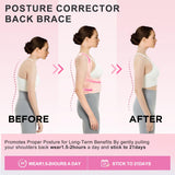 URBTFLM Back Posture Corrector for Women - Adjustable Straightener Back Brace Posture Corrector Under Clothes (Pink, Medium)