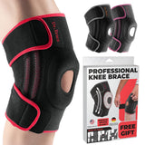 DR. BRACE ELITE Knee Brace with Side Stabilizers & Patella Gel Pads for Maximum Knee Pain Support and fast recovery for men and women-Please Check How To Size Video (Sunrise, X-Large)