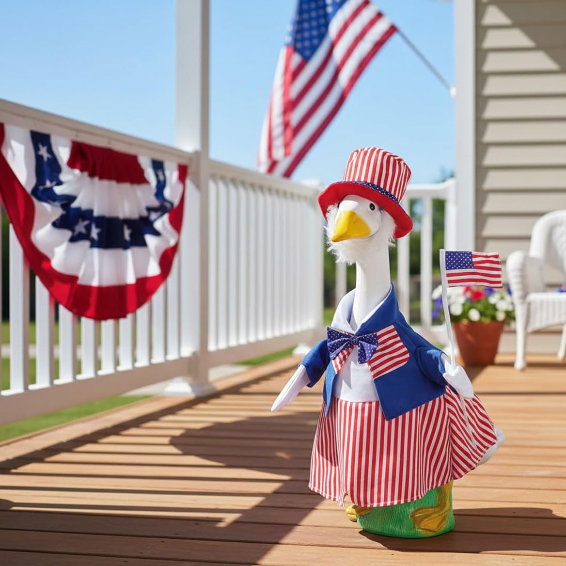 Gaggleville Uncle Sam Goose Outfit, Fits Large 23" H Statue, by Fox Valley Traders