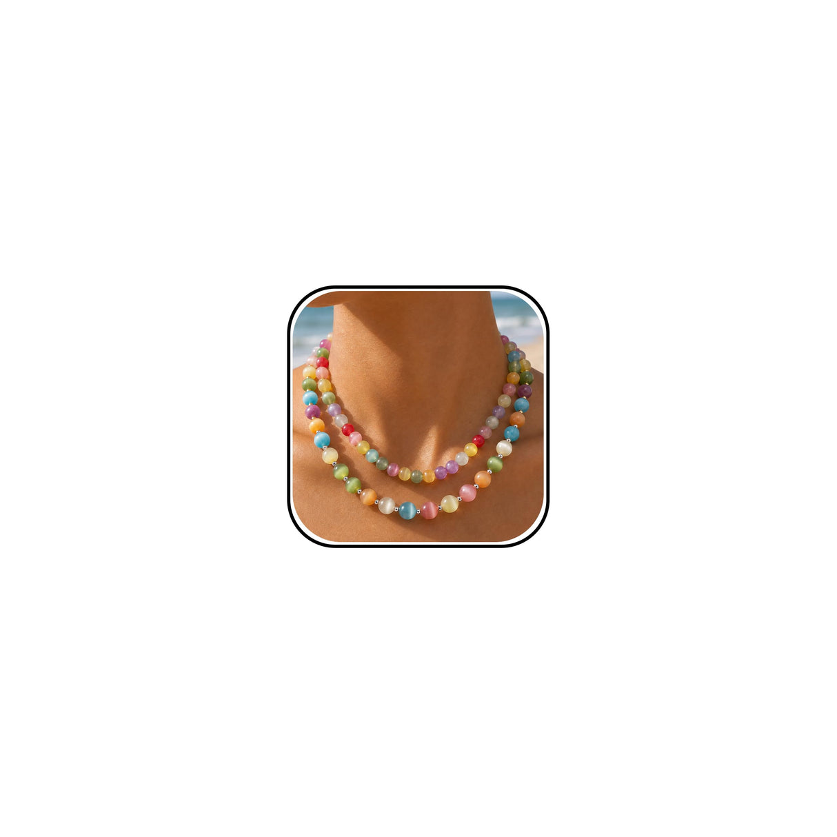 Dopamine Necklace Color Changing Beads Necklace Set Fun Jewelry Accessories