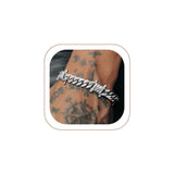 ChainsHouse Barbed Wire Bracelet, Stainless Steel Cuban Link Chain Bracelet for Men Chain Bracelet Hip Hop Rock Jewelry 9MM Width 7.08" Length with 2" Extened Links