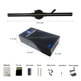 3D Hologram Fan,42cm Christmas Tree HD LED 16.5-inch Holographic Fan Projector WiFi with 700 Library Video,Animated Holographic Display for Business Stores