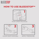 BleedStop™ First Aid Powder for Blood Clotting, Trauma Kit, Blood Thinner Patients, Camping Safety, and Survival Equipment for Moderate to Severe Bleeding Wounds or Nosebleeds - 4 (20g) Pouches