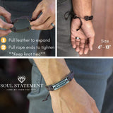 Soul Statement Men's Leather Cross Bracelet