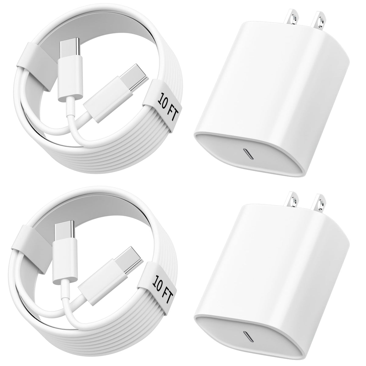 iPhone 18 17 16 15 Pro Max Charger Fast Charging 20W 10 FT Long USB C Cable