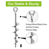 Fabulas Ground Anchors Screw in, 18 Inch Ground Anchors Heavy Duty Metal Earth Auger Anchors Trampoline Stakes Kit High Wind for Swing Set Shed Rv Canopy Gazebo Mobile Home Tree Playground Dog, 4 Pack