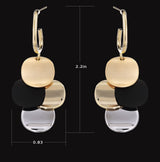 SinglinArt Black 14K Gold Plated Earrings for Women Dangle Drop Fashion Jewelry