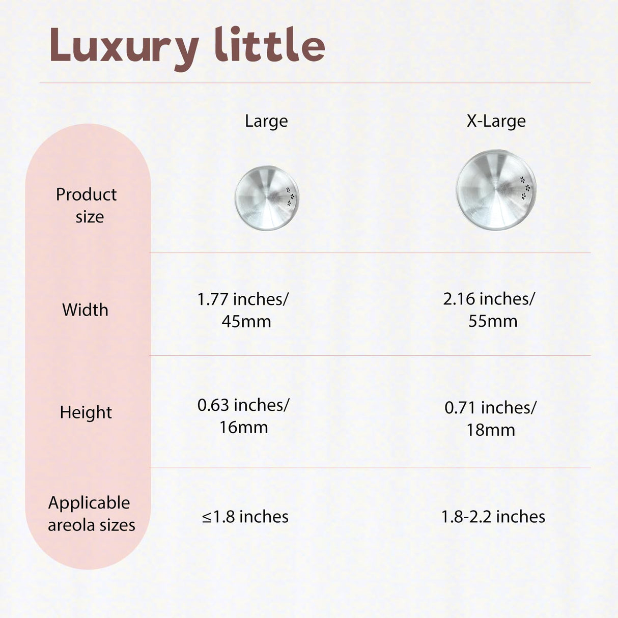 luxury little 999 Silver Nursing Cups for Breastfeeding Moms, Advanced Ventilation Design Nipple Shield, Comfortable Lactation Care for Postpartum Nursing Moms, Breastfeeding Essential, X-Large
