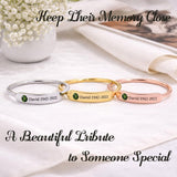 OVNMFH Personalized Birthstone Name Memorial Ring, Custom Engraved Memorial Jewelry for Women Men, Custom Name Date Loss Of Husband, Mom, Dad Love, Sympathy Gift for Loss Of Loved One