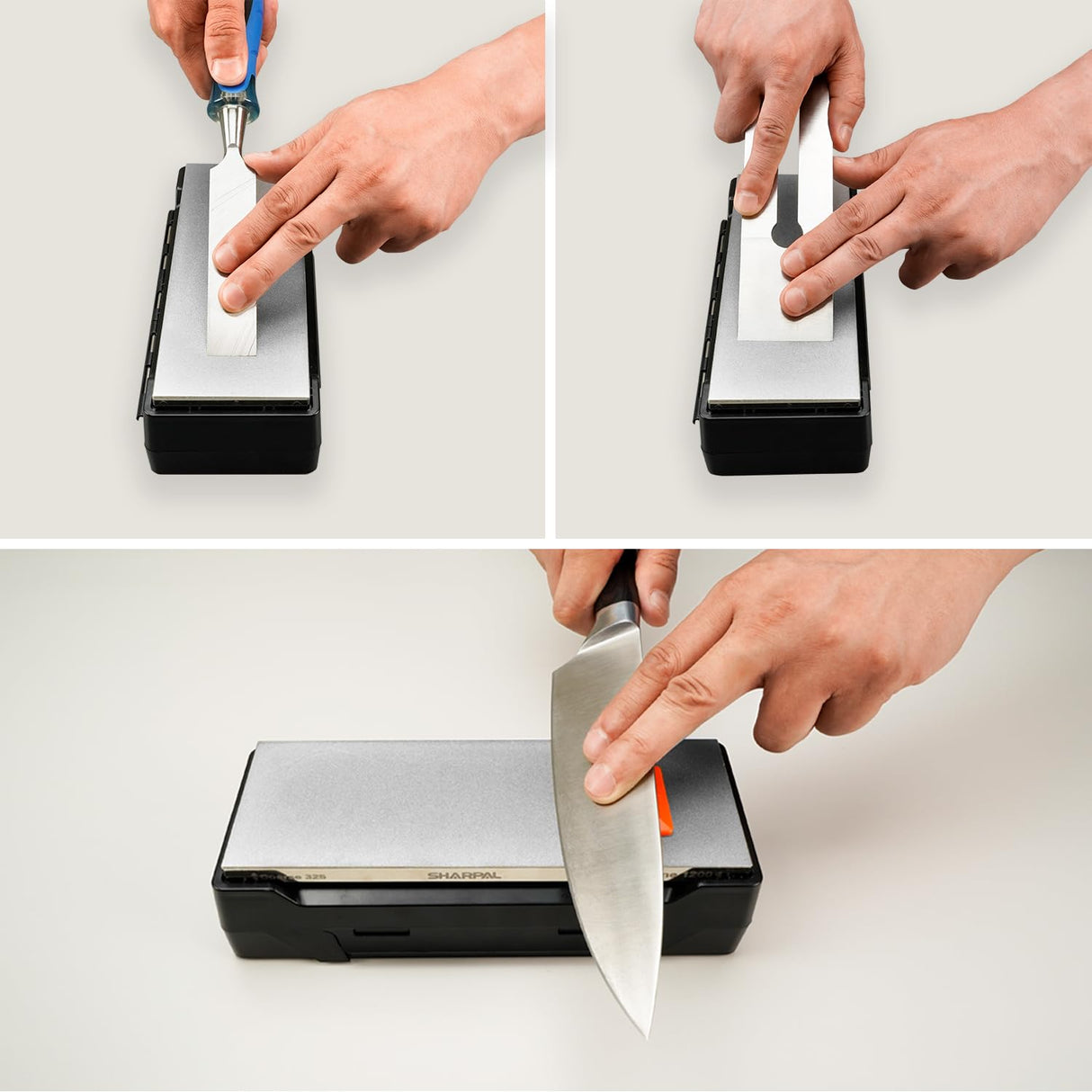 SHARPAL 162N Double-sided Diamond Sharpening Stone Whetstone Knife Sharpener | Coarse 325 / Extra Fine 1200 Grit | Storage Case with NonSlip Base & Angle Guide (8 in. x 3 in.) Gifts for Men